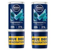 2 x NIVEA MEN Dry Roll-On Deodorant (50 ml) Magnésium 0% Alcool & Aluminium