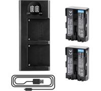 2 X NP-FM500H Batterie de Rechange et Chargeur Double Compatible avec Sony A57 A58 A65 A77 A100 A200 A200W A300K A300X A350 A350H A350X A450 A500 A550 A560 A580 A700K A700Z A850 A900 ILCA-77M2