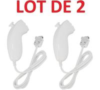 2 X Nunchuck manette pour Nintendo Wii et Wii u - Blanc