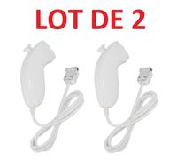 2 X Nunchuck manette pour Nintendo Wii et Wii u - Blanc