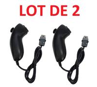 2 X Nunchuck manette pour Nintendo Wii et Wii u - Noir