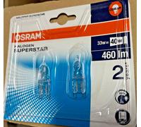 2 X OSRAM Lampe Halogène À Douille G9 HALOGEN SUPERSTAR 33-35W 230V 460Lm 2000h