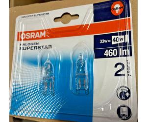 2 X OSRAM Lampe Halogène À Douille G9 HALOGEN SUPERSTAR 33-35W 230V 460Lm 2000h