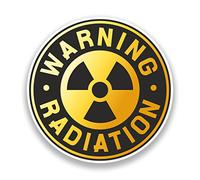 2 x Panneau Avertissement Sticker vinyle en rayonnement Radioactive # 7151 - 15cm/150mm Wide