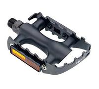 2 x pédales VTT Point avec réflecteurs axe 9/16 pouces acier CrMo noir