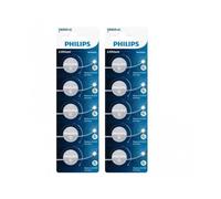 2 X Philips CR2025 blister de 5 piles