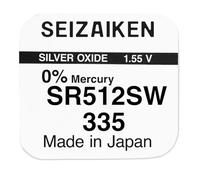 2 x Pile à l'oxyde d'argent Seizaiken Seiko 335 SR512SW 1,55 V