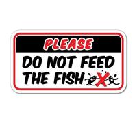 2 x Please Do Not Feed The Fish Aquarium Sticker Decal Safety Sign Car Vinyl