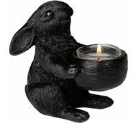 2 x Porte-bougies à chauffe-plat Lapin noir - 13 x 8 x 13 cm