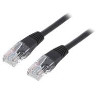 2 x PP12-0.5M/BK Patch cord U/UTP 5e Line CCA PVC noir L : 05 m 26 AWG GEMBIRD