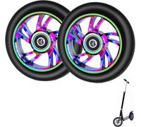 2 X Pro Stunt Scooter Wheels, 100 Mm, Colourful Aluminium Alloy Freestyle Scooter Wheel, With Compartments For Bearings, For Razor, For Cox Swain Freestyle Scooters