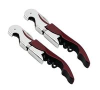 2 x Professional Wine Bottle Opener and Corkscrew for Beer Champagne Wine, Carbon Steel Double Lever Sommelier Set with Foil Cutter, Restaurant Quality (Burgundy)