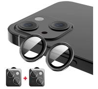 2 X Protective Camera Lens For Iphone 15/Iphone 15 Plus, Tempered Glass Ultra Hd Transparency 9h Hardness Resistant Film [Anti-Scratch] [Shatterproof] Camera Protector, Black