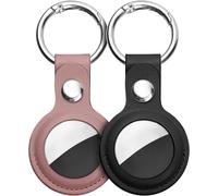 2 X Protective Leather Cases For Airtag,Key Fob Case,Anti-Scratch Portable Protective Cover Key Finder For Backpacks,Keys,Children,Pets.[K11]