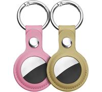 2 X Protective Leather Cases For Airtag,Key Fob Case,Anti-Scratch Portable Protective Cover Key Finder For Backpacks,Keys,Children,Pets.[K17]
