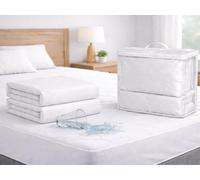 2 X Protege Matelas Impermeable Respirant Anti Acariens Ajustable 140x200 cm