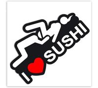 2 X Pvc Car Stickers Car Motorcycle Tuning I Love Sushi B 90