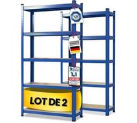 2 X Rayonnages pour charges lourdes, 200 x 120 x 60 cm, Bleu, Capacité de charge max : 875 kg