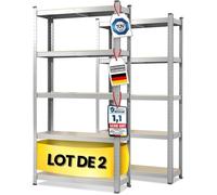 2 X Rayonnages pour charges lourdes, 200 x 120 x 60 cm, Galvanisé, Capacité de charge max : 875 kg