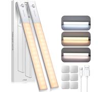 2 X Rechargeable 3000 Mah Wireless Magnetic Led Desk Lamp With Motion Sensor 7500 K Extra Bright Led Kitchen Light For Cupboard, Board, Mirror, Wardrobe