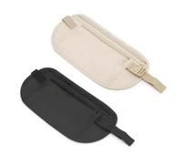 2 x RFID Money Belt Secret Pouch Silver Travel Adjustable
