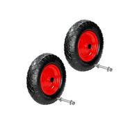 2 x Roue de Brouette Pneumatique à Air 4.80/4.00-8 - Ø 390 mm - Deux Couches