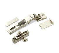 2 x Salice charnières universelles avec amortisseur pour porte en verre 110° avec plaque de montage en croix hauteur 6 mm avec vis