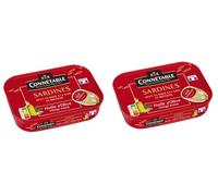 2 x Sardines ancienne - huile d’olive 1/6 - Connetable mise en boite a la main en Bretagne - hulie d'olive vierge extra - set de 2 boites