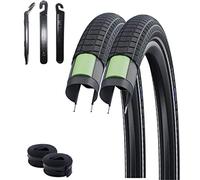 2 x Schwalbe Big Ben Plus, GreenGuard E-50 55-406 (20 x 2,15) + 2 tuyaux Schwalbe AV7 avec 3 démonte-pneus
