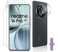2 X Screen Protectors For Realme 14 Pro, 2 Pieces Rear Camera Protectors Tempered Glass, Scratch-Resistant, Hd Transparent, Flexible Tpu Protection