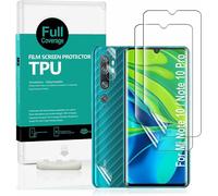 2 X Screen Protectors For Xiaomi Mi Note 10/Mi Note 10 Pro, Camera Screen Protector, Carbon Fibre Effect Back Protection, Compatible With Fingerprint Reader