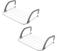 2 x Séchoir de balcon à accrocher - 68cm radiateur Séchoir à linge peu encombrant -4,5 m de surface de séchage - Porte-linge de balcon rampe - Séchoir à linge pliable - Séchoir suspendu pour l'intérie