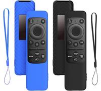 2 X Shockproof Silicone Cover For Samsung Tm2360E/Bn59-01432A/Bn59-01432J Remote Control - Premium Protection With Accented Design (Black + Royal Blue) Accessories For Samsung Smart Tv Televisions