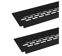 2 x SO-TECH® Grille de Ventilation 484 x 60 mm Grille Perforée Noir Aération Porte Grille Cheminée