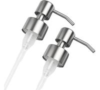 2 x Soap Pumps,Replacement Pumps,Replacement Pump for Soap Dispenser,Pump for Upcycling,Stainless Soap Dispenser Pump,with 28 mm Thread (Brushed Silver)
