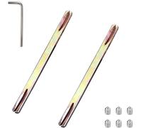 2 X Square Slotted Steel Rods,8 X 8 X 150 Mm,Slotted Rod For Handles,Square Iron Handle Rod,Screws For Handles Included,For Door Handle,Push Lock