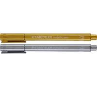 2 x Staedtler métallique marqueurs - Lot de 2 Doré et Argenté (4 pcs.)