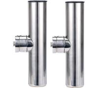 2 X Stainless Steel Fishing Rod Holders For Boat Sea Rails 22 Mm (7/8 Inch) To 25 Mm (1 Inch)