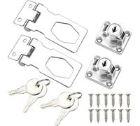 2 X Stainless Steel Hasp Padlock With Key Lock Utility Padlock 2.5 Inches For Lockers,Drawers,Wardrobes,Boxes,Storage Containers,Doors,Garage Doors