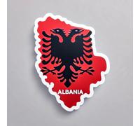 2 x sticker carte du pays ou du territoire 10cm vinyle adhésif pays : ALBANIE