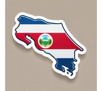 2 x sticker carte du pays ou du territoire 10cm vinyle adhésif pays : COSTA RICA