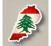 2 x sticker carte du pays ou du territoire 10cm vinyle adhésif pays : LIBAN