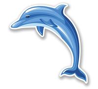 2 x Sticker en vinyle Dauphin iPad Ordinateur Portable Casque plongée Fun Surf Surf # 4335 - 10cm x 10cm