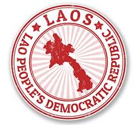 2 x Sticker en vinyle Laos étiquette bagage voyage iPad Ordinateur Portable voiture cadeau Drapeau # 4721 - 10cm x 10cm