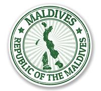 2 x Sticker Maldives Bagage Voyage Voiture Vélo iPad Ordinateur Portable en cadeau cool # 4137 - 10cm x 10cm