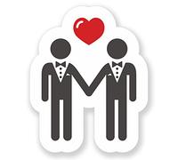 2 x Sticker mariage gay voiture vélo iPad Ordinateur Portable en mariage Man cadeau cool # 4112 - 8cm Wide x 10cm Tall