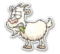 2 x Sticker vinyle en cornes de Chèvre iPad Voiture pour ordinateur portable casque de vélo humoristique CADEAU # 4355 - 10cm x 10cm