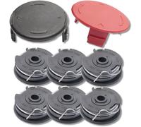 2 x Strimmer Spool Covers,6 Spools of Line for Strimmer,Replacement Nylo Spool,Compatible with Bosch Art Trimmer 24 27 30 30-36 LI,Brush Cutter F016800351