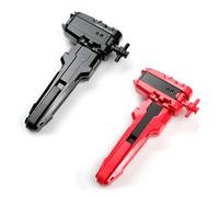 2 X String Lanceur avec Grip et toupie, toupies Starter Pack, Lanceur de X Gyros, Compatible avec Les gyroscopes de la série X, Noir Rouge Set