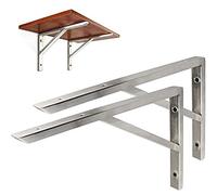 2 x Support Etagère Flottante,Équerre De Fixation Murale Inox,Support Etageres Murales Triangle,Etagere Angle de 90 Degrés Murale,avec Vis,Pour Bricolage De Maison (550x255mm/21.7x10in)